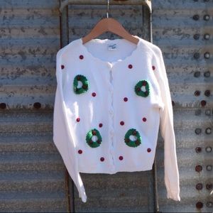 Glorimont White Christmas Wreath Sweater